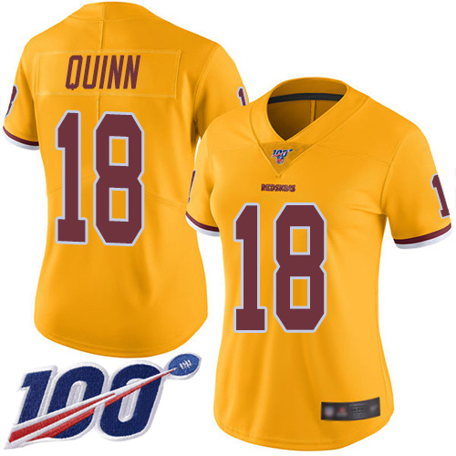 Washington Redskins Limited Gold Women Trey Quinn Jersey NFL Football #18 100th Season Rush Vapor->women nfl jersey->Women Jersey